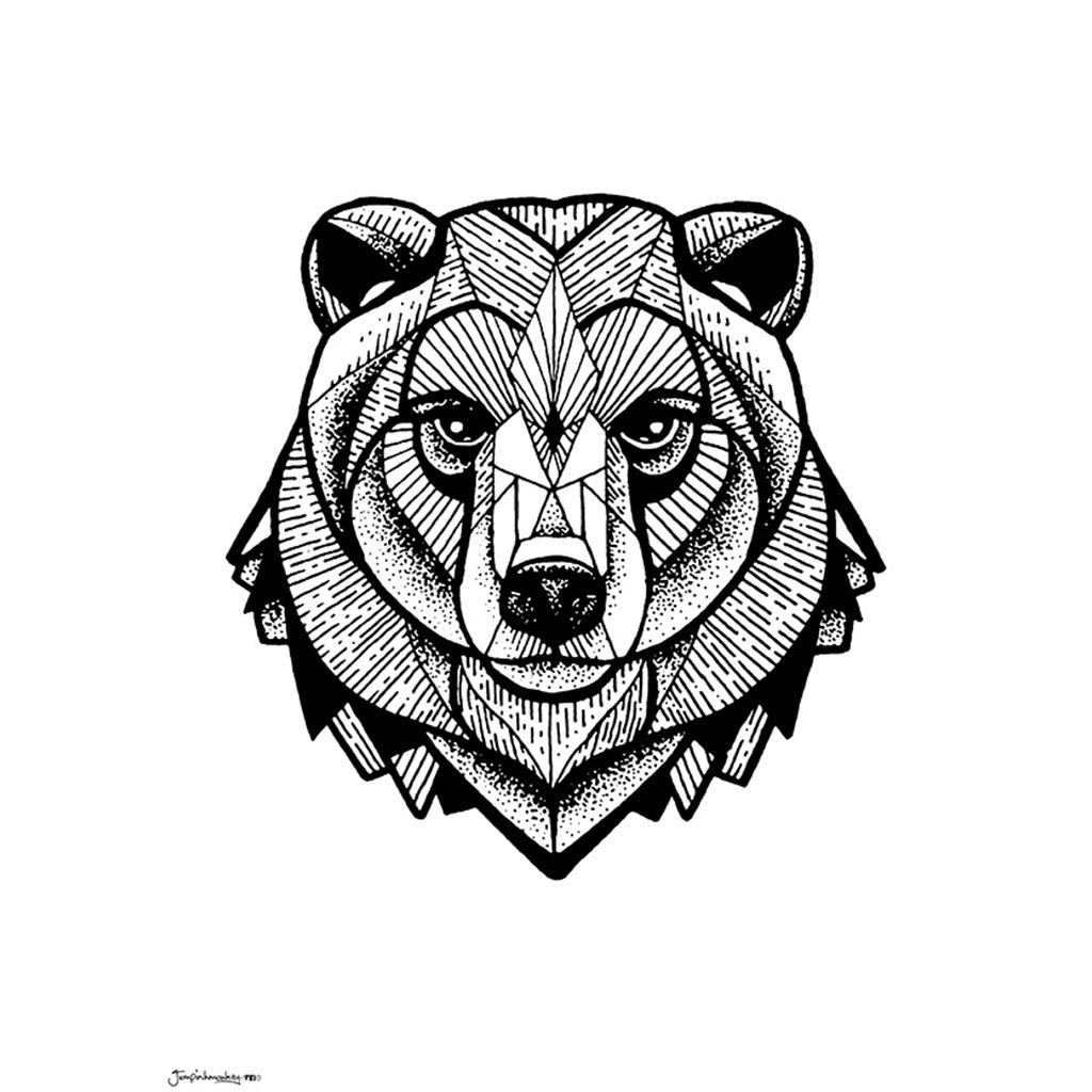 'Geometric Bear' Art Print