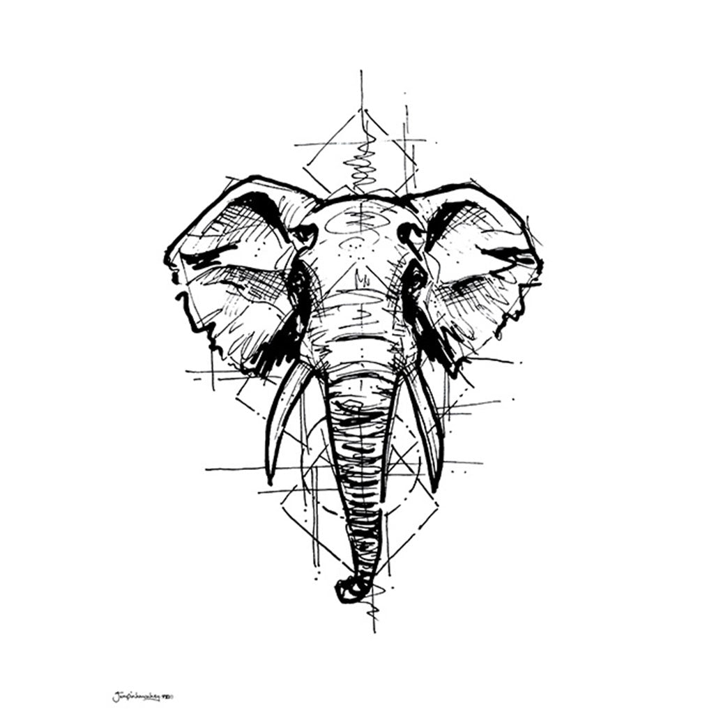 'Elephant Sketch' Art Print