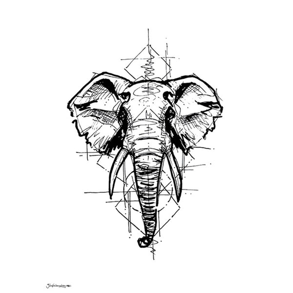Abstract elephant drawing Royalty Free Vector Image