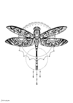 geometric theme dragonfly insect