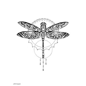 'Geometric Dragonfly' Art Print