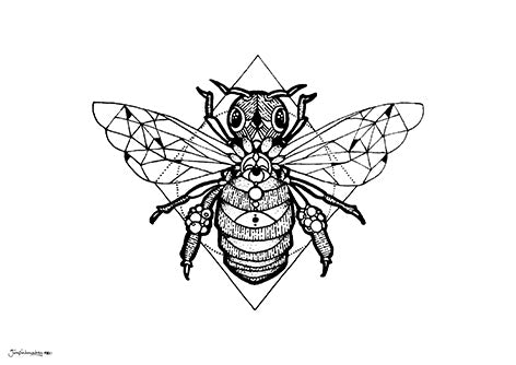 geometric theme bumble bee honey bee