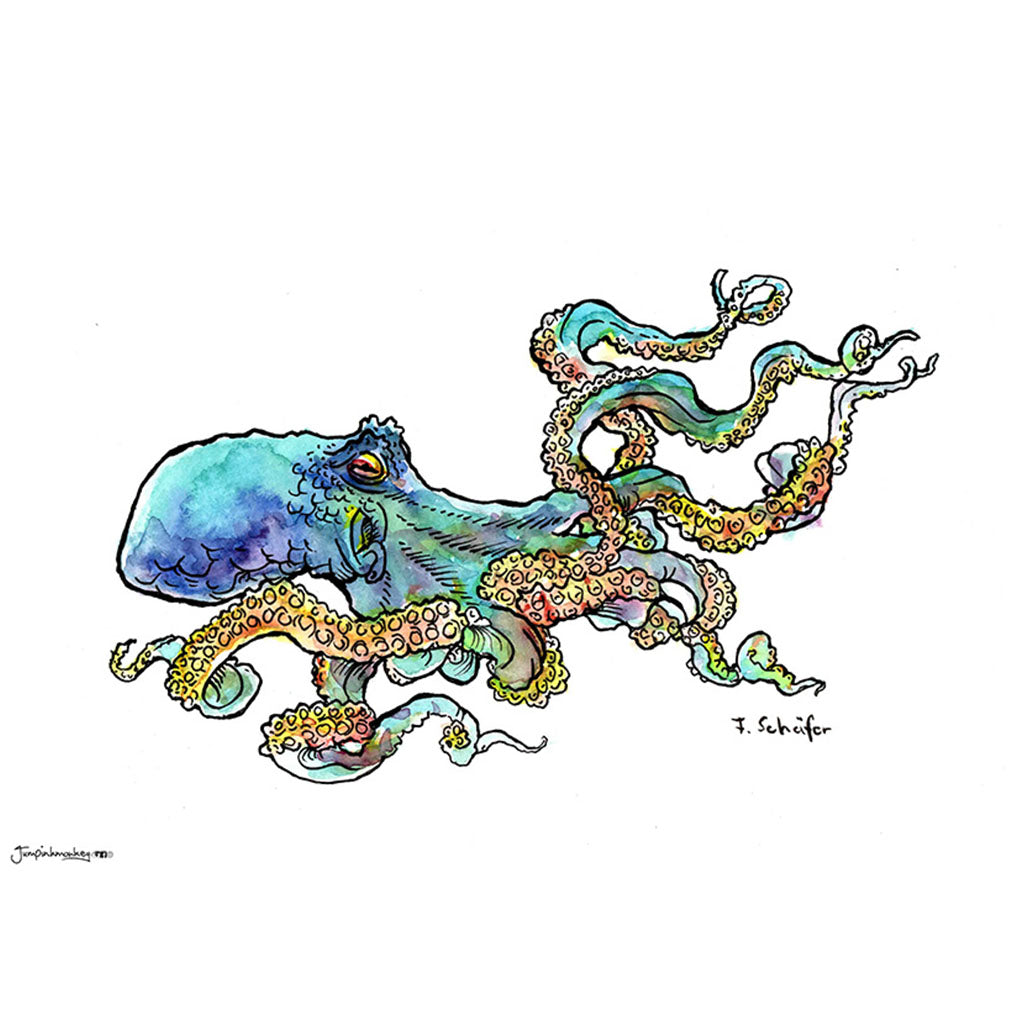 'Watercolor Octopus' Art Print