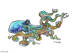 Watercolor octopus 