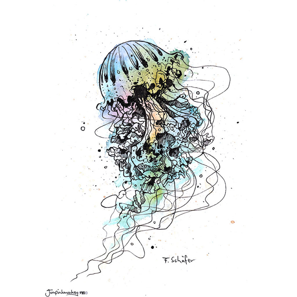 'Watercolor Jellyfish' Art Print
