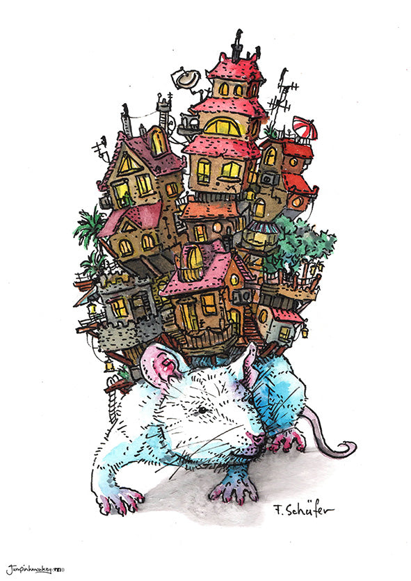 rat holding the world on his shoulders