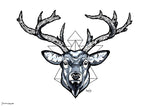 deer head geometric design black and white